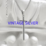 クラシック チェーン クロス ネックレス / [BLESSEDBULLET]classic chain cross necklace_vintage silver