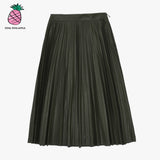F.LEATHER PLEATED SKIRT (2COLOR) (6609494409334)