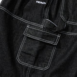 スティッチポイントデニムロングスカート / STITCH POINT DENIM LONG SKIRT - BLACK