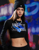 ドリームイズノーウェアクロップTシャツ/DREAM IS NOWHERE LS CROP T-SHIRT BLACK