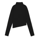 Slim-fit Unbalance Turtleneck [BLACK] (6618525270134)