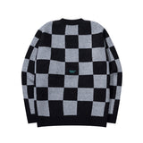 エンブロイダリーポイントチェッカーボードニット / EMBRODERY POINT CHECKERBOARD KNIT - BLACK