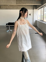 パーカーブヴィンテージ刺繍レイヤードナッシュミニワンピース