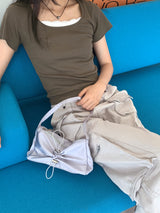 [MADE] ディアベーシックリブドスクエアネック半袖Tシャツ