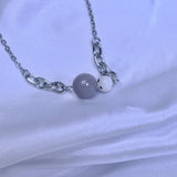 Black Dalmatian pattern gravel gemstone necklace