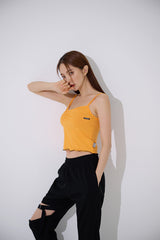 アンバランスシャーリングクロップスリーブレス/TOP(9397) Unbalance Shirring Crop Sleeveless