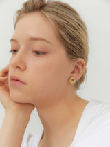 2021 Pantone Doughnut Marbling earring (YG) (6641943674998)