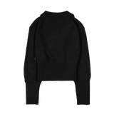 [NF] PECORA COLLAR CROP KNIT (BLACK)_F22ZB346