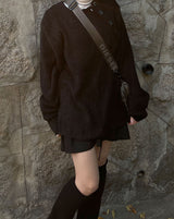 Diagonal Button Loose Fit Bookle Knitwear