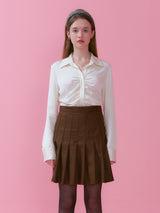 KATE PLEATS MINI SKIRT_BROWN (6612509327478)