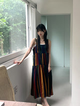 ホナーヒッピーボヘミアンストライプナシロングワンピース