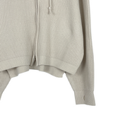 ウォームフーデッドニットジップアップ/Warm hooded knit zip-up