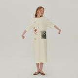 グラフィックジャージマキシドレス / GRAPHIC JERSEY MAXI DRESS_CREAM