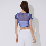 4ライン メッシュ クロップ Tシャツ / TOP(9360) 4 Line Mesh Crop Tee