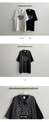 ハーフジップアップカラーショートスリーブTシャツ / Dept1986 Half zip-up collar short-sleeved T-shirt