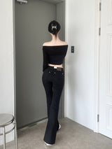 911. スパンセミローブーツカットパンツ / 911. Span semi low boots cut pt (2color)