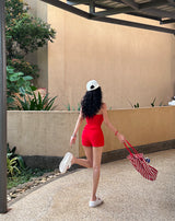 Ki-Ling, a puppy in a swimsuit