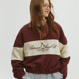 COLOR BLOCK COLLAR SWEATSHIRT_BURGUNDY