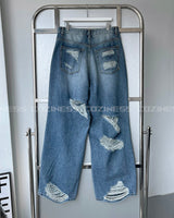 ダメージワイドパンツ / SK Damage Wide Pants (2 colors)