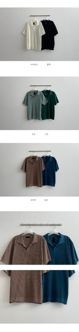 デリカラー半袖ニット / Deli Collar Short-Sleeved Knitwear