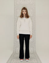 HALF ZIP UP PUNCHING RHOMBUS SWEATER IVORY (6691448455286)