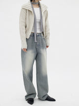 ルベンカラージップアップカーディガン / Ruben Collar Zip-up Cardigan (6color)