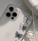 バタフライバンドタトゥーブラックフォーンケース / Butterfly Band Tattoo Black Phone Case