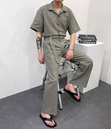 リネンワイドジャンプスーツ / RO linen wide jumpsuit (3 colors)