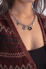ユニークペンダントウィズボールドチェーンネックレス/[Unisex] Unique pendant with bold chain necklace