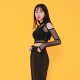 ショルダーメッシュクロップTシャツ / TOP(7807) Shoulder Mesh Crop Tee