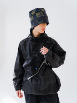 ワイドフーディージャケット/BSR2223FWJK050 WIDE HOODED JACKET CHECK