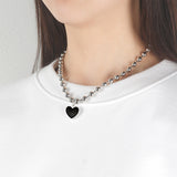 BIG BLACK LOVE NEC SILVER925 (DOODLE) (6685161652342)