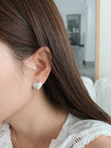 ハートマットピアス / [925silver] Lithumb heart matte earrings