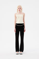 チェリーレースブーツカットパンツ / CHERRY LACE BOOTCUT PANTS [BLACK]