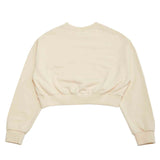 Cheerful logo short sweat shirt (light yellow) (6684429156470)