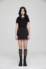 mii リブ SS Tシャツ / mii RIBBED SS T-SHIRT BLACK