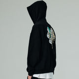(フリース VER)ハートプリンティングパーカー/(FLEECE VER) HEART PRINTING HOODIE-BLACK