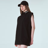 ハーフタートルネックスリーブレスT/HALF-TURTLE NECK SLEEVLESS T-BLACK
