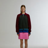 TROPICAL ZIP-UP LONG CARDIGAN_CHARCOAL