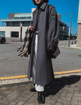 [WOOL 50%] [MADE] wool maxi trench mac coat