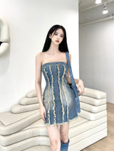 ジェンダメージデニムトップワンピース/[High quality] 853. Jen damage denim top ops