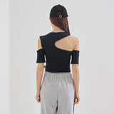 ネックアンフットクロップTシャツ / TOP(9198) Neck Unfoot Crop Tee