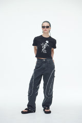 コンマデニムパンツ/Comma Denim Pants Grey