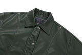 ビーガンレザーバイカージャケット / VEGAN LEATHER BIKER JACKET_GREEN