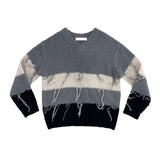 Tassel coloring stripe knit