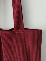 Corduroy simple line bag - autumn red