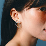 [925 SILVER] ネイチャーリボンピアス