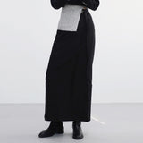 Ash long D belt skirt