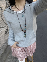 ミックスフードスウェットシャツ / Mixed hooded sweatshirt.