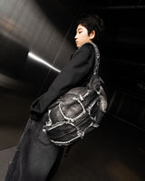 ウォッシュドデニムタートルバックパック / Washed Denim Turtle Backpack (Black)
